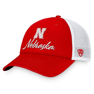 Women's Top of the World Scarlet/White Nebraska Huskers Charm Trucker Adjustable Hat