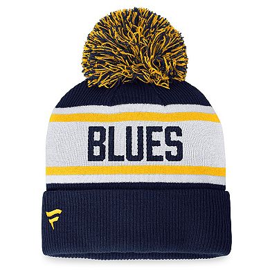 Women's Fanatics Branded Navy St. Louis Blues Fundamental Cuffed Knit Hat with Pom