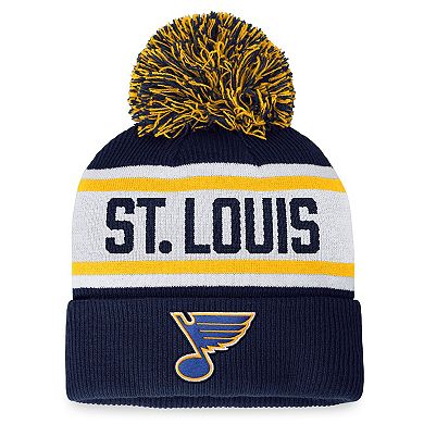 Women's Fanatics Branded Navy St. Louis Blues Fundamental Cuffed Knit Hat with Pom