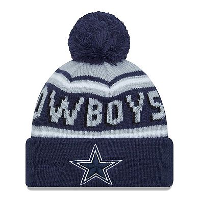Men's New Era  Navy Dallas Cowboys  Main Cuffed Knit Hat with Pom