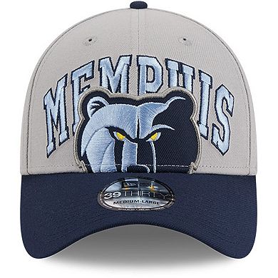 Men's New Era Gray/Navy Memphis Grizzlies Tip-Off Two-Tone 39THIRTY Flex Hat