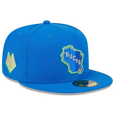 Men's New Era  Blue Milwaukee Bucks 2023/24 City Edition Alternate 59FIFTY Fitted Hat