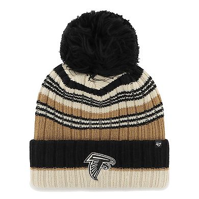 Women's '47 Natural Atlanta Falcons Barista Cuffed Knit Hat with Pom