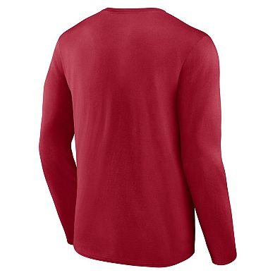 Men's Fanatics Branded Red Tampa Bay Buccaneers Big & Tall Wordmark Long Sleeve T-Shirt