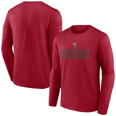 Men's Fanatics Branded Red Tampa Bay Buccaneers Big & Tall Wordmark Long Sleeve T-Shirt