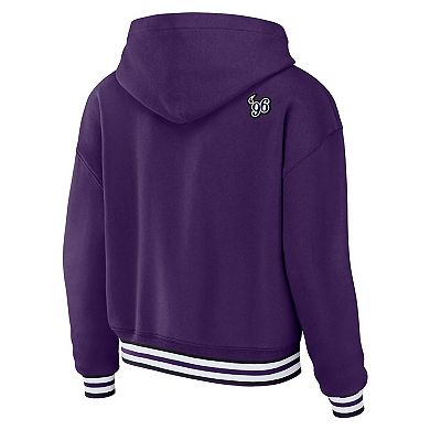 Women's WEAR by Erin Andrews Purple Baltimore Ravens Plus Size Lace-Up Pullover Hoodie
