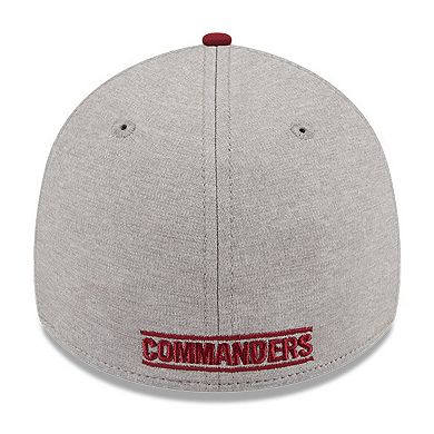 Men's New Era Heather Gray/Burgundy Washington Commanders Striped 39THIRTY Flex Hat