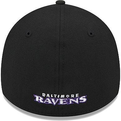 Men's New Era Black Baltimore Ravens  Main 39THIRTY Flex Hat