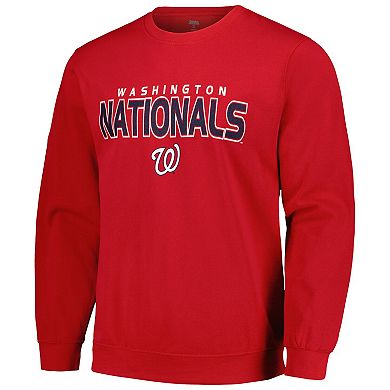 Men's Stitches  Red Washington Nationals Pullover Sweatshirt