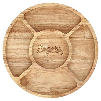 The Memory Company Atlanta Braves Wood Chip & Dip Serving Tray