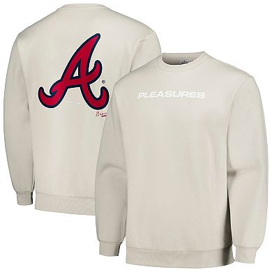 Men's PLEASURES Gray Atlanta Braves Ballpark Pullover Sweatshirt