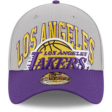 Men's New Era Gray/Purple Los Angeles Lakers Tip-Off Two-Tone 39THIRTY Flex Hat
