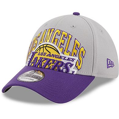 Men's New Era Gray/Purple Los Angeles Lakers Tip-Off Two-Tone 39THIRTY Flex Hat