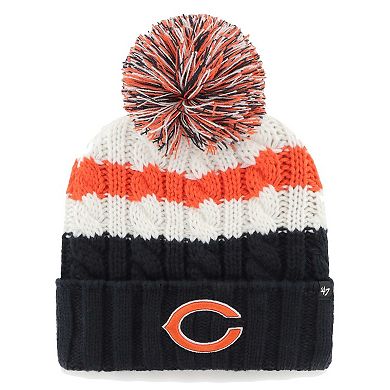 Women's '47 White Chicago Bears Ashfield Cuffed Knit Hat with Pom