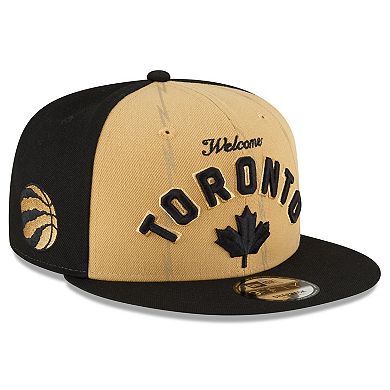 Men's New Era  Gold/Black Toronto Raptors 2023/24 City Edition 9FIFTY Snapback Adjustable Hat