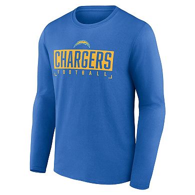 Men's Fanatics Branded Powder Blue Los Angeles Chargers Big & Tall Wordmark Long Sleeve T-Shirt