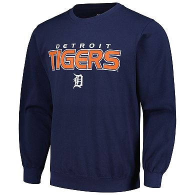 Men's Stitches  Navy Detroit Tigers Pullover Sweatshirt