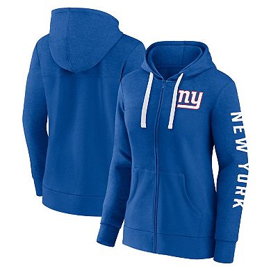 Women's Fanatics Branded Heather Royal New York Giants Plus Size City Ties Full-Zip Hoodie