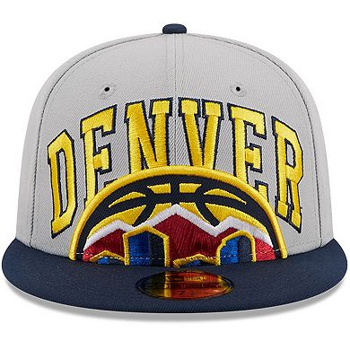 Men's New Era Gray/Navy Denver Nuggets Tip-Off Two-Tone 59FIFTY Fitted Hat