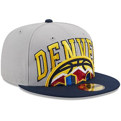 Men's New Era Gray/Navy Denver Nuggets Tip-Off Two-Tone 59FIFTY Fitted Hat