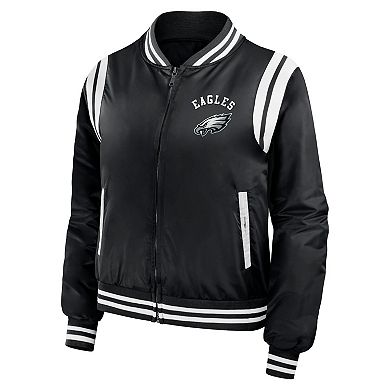 Women's WEAR by Erin Andrews  Black Philadelphia Eagles Full-Zip Bomber Jacket