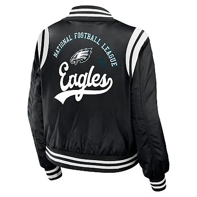 Women's WEAR by Erin Andrews  Black Philadelphia Eagles Full-Zip Bomber Jacket