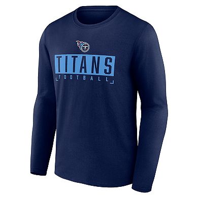Men's Fanatics Branded Navy Tennessee Titans Big & Tall Wordmark Long Sleeve T-Shirt
