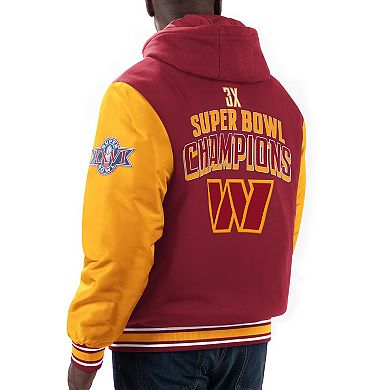 Men's G-III Sports by Carl Banks Burgundy/Gold Washington Commanders Player Option Full-Zip Hoodie