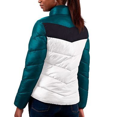 Women's G-III 4Her by Carl Banks  White/Green Philadelphia Eagles New Star Quilted Full-Zip Jacket