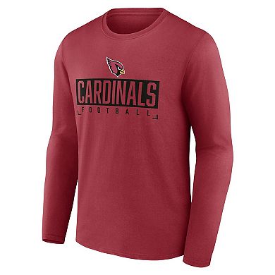 Men's Fanatics Branded Cardinal Arizona Cardinals Big & Tall Wordmark Long Sleeve T-Shirt