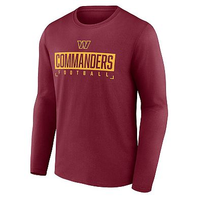 Men's Fanatics Branded Burgundy Washington Commanders Big & Tall Wordmark Long Sleeve T-Shirt