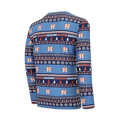 Men's Concepts Sport Navy Houston Astros Knit Ugly Sweater Long Sleeve Top & Pants Set