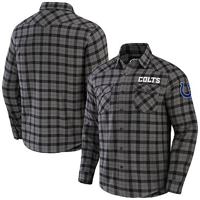 Men's NFL x Darius Rucker Collection by Fanatics Gray Indianapolis Colts Flannel Long Sleeve Button-Up Shirt