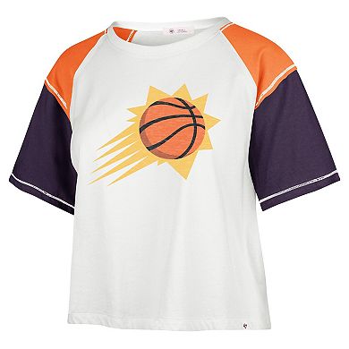 Women's '47 Cream Phoenix Suns Premier Raglan Cropped T-Shirt