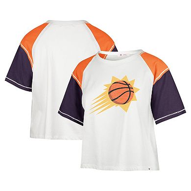 Women's '47 Cream Phoenix Suns Premier Raglan Cropped T-Shirt