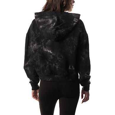 Women's The Wild Collective  Black Washington Commanders Tie-Dye Cropped Pullover Hoodie