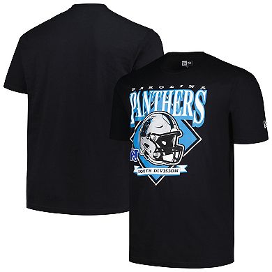 Men's New Era  Black Carolina Panthers Big & Tall Helmet T-Shirt
