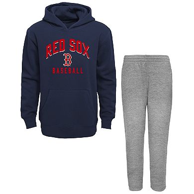 Infant Navy/Heather Gray Boston Red Sox Play by Play Pullover Hoodie & Pants Set