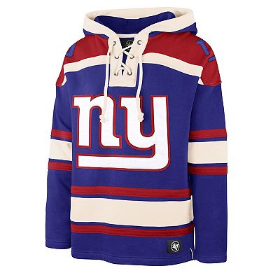 Men's '47 Royal New York Giants Big & Tall Superior Lacer Pullover Hoodie