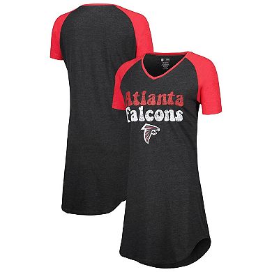 Women's Concepts Sport Black/Red Atlanta Falcons Raglan V-Neck Nightshirt