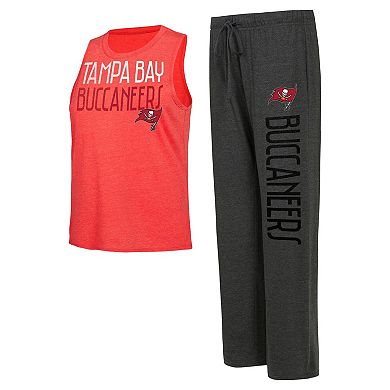 Women's Concepts Sport Black/Red Tampa Bay Buccaneers Muscle Tank Top & Pants Lounge Set