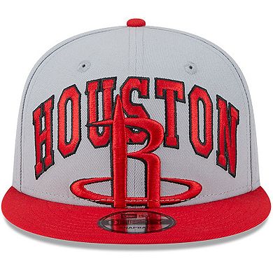 Men's New Era Gray/Red Houston Rockets Tip-Off Two-Tone 9FIFTY Snapback Hat