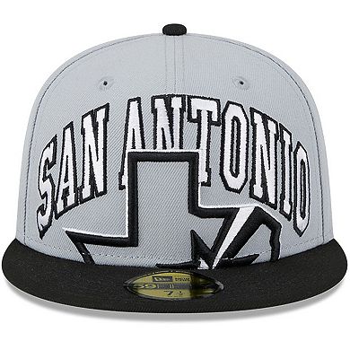 Men's New Era Gray/Black San Antonio Spurs Tip-Off Two-Tone 59FIFTY Fitted Hat