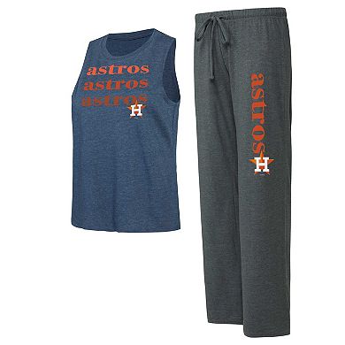 Women's Concepts Sport Charcoal/Navy Houston Astros Meter Muscle Tank Top and Pants Sleep Set