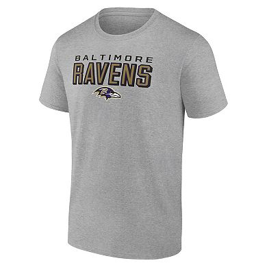 Men's Fanatics Branded Heather Gray Baltimore Ravens Primary Logo T-Shirt