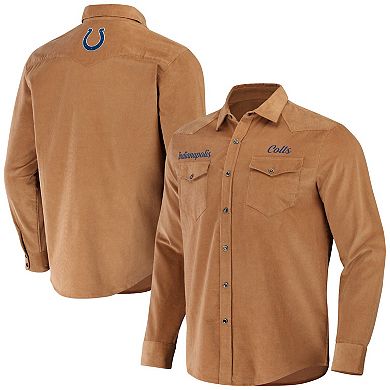 Men's NFL x Darius Rucker Collection by Fanatics Tan Indianapolis Colts Western Full-Snap Shirt