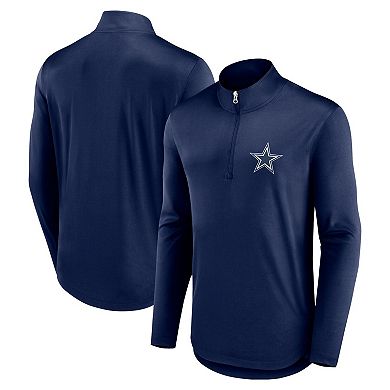 Men's Fanatics Branded Navy Dallas Cowboys Quarterback Quarter-Zip Top