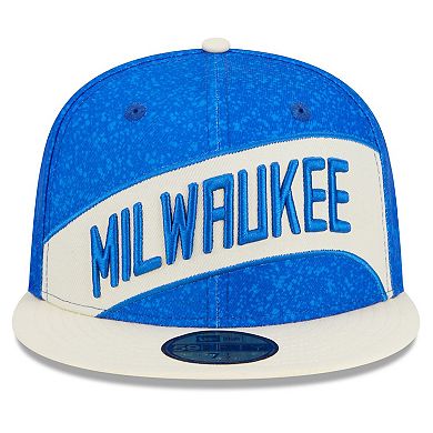 Men's New Era  Blue/Cream Milwaukee Bucks 2023/24 City Edition 59FIFTY Fitted Hat