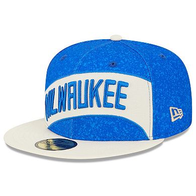 Men's New Era  Blue/Cream Milwaukee Bucks 2023/24 City Edition 59FIFTY Fitted Hat