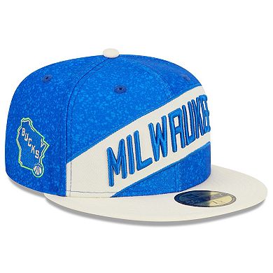 Men's New Era  Blue/Cream Milwaukee Bucks 2023/24 City Edition 59FIFTY Fitted Hat
